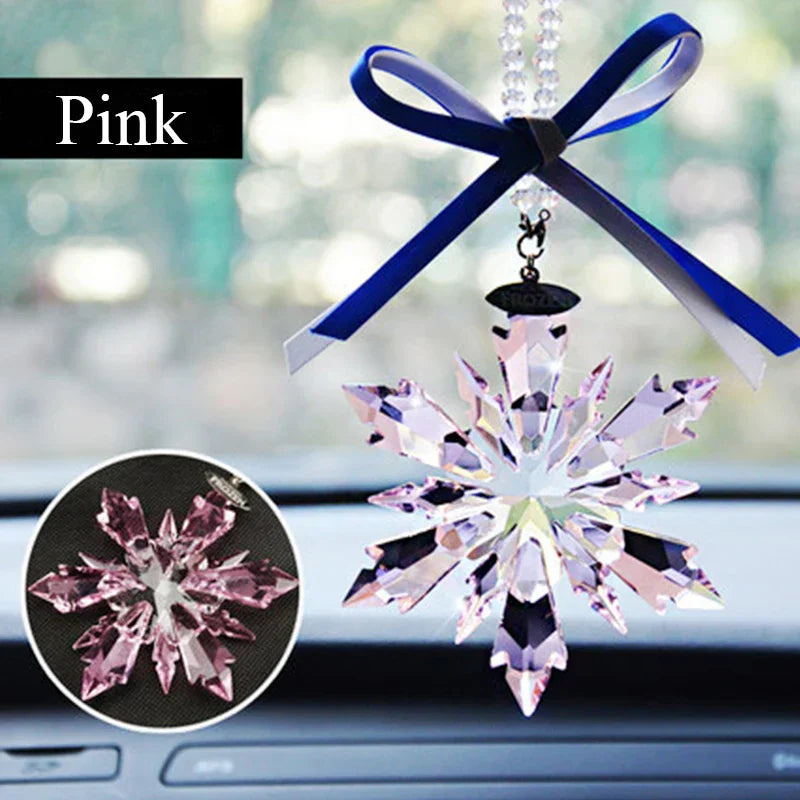 Car Styling Snowflake Crystal Pendant Car Ornament Modern