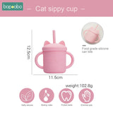 Bopoobo Baby Feeding Straw Cup Baby Cartoon Cat