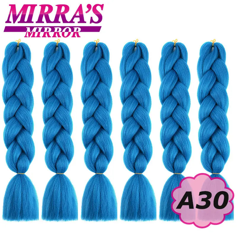 Synthetic Jumbo Braids Hair Omber Braiding Hair Extensions for Women Yaki Texture Black Blue Fake Hair Mirra’s Mirror