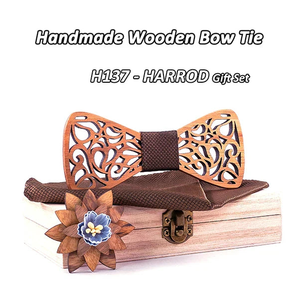 Mahoosive New Floral Wood Bow Ties for Men