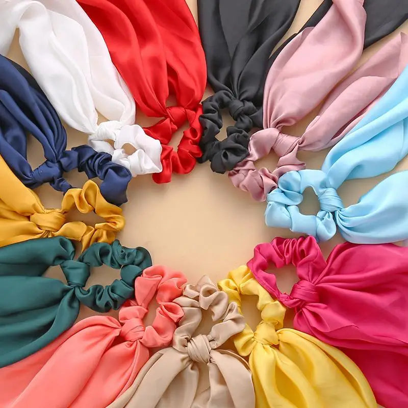 1PC New Women Scrunchie Ribbon Elastic Hair Bands