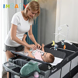 IMBABY Baby Bed Portable Baby Cribs Diaper Table