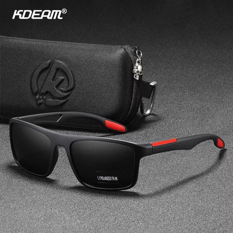 KDEAM Rectangular Ultra Light TR90 Sunglasses Men Polarized