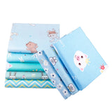 Blue Cartoon Printed Fabric Cotton Twill Cloth for
