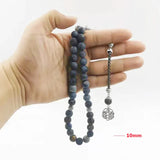 Tasbih Natural agates stone Blue Metal tassel 33