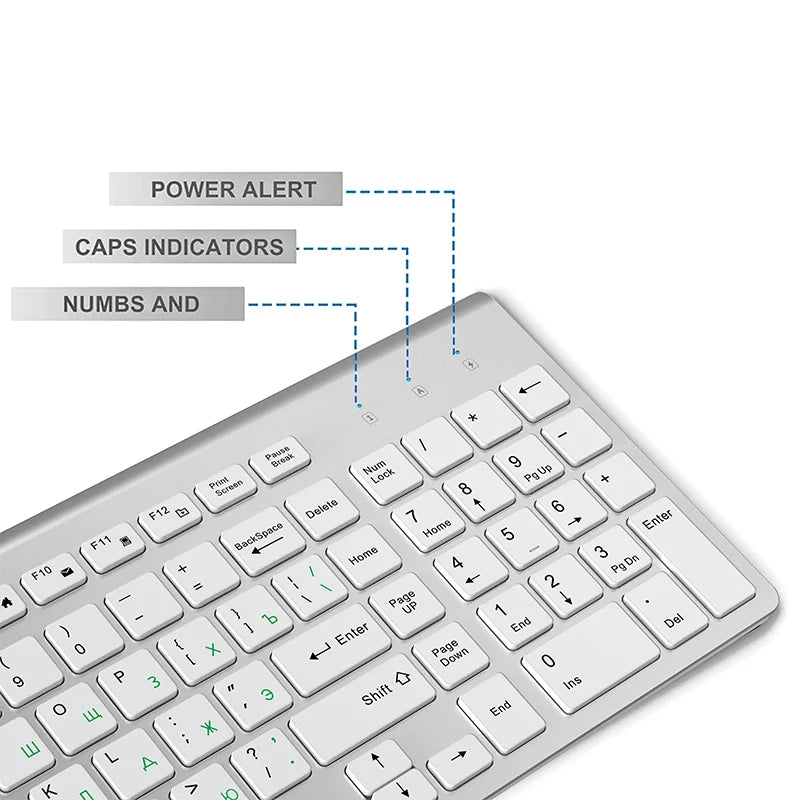 Russian version 2.4g wireless keyboard and mouse, ergonomics,