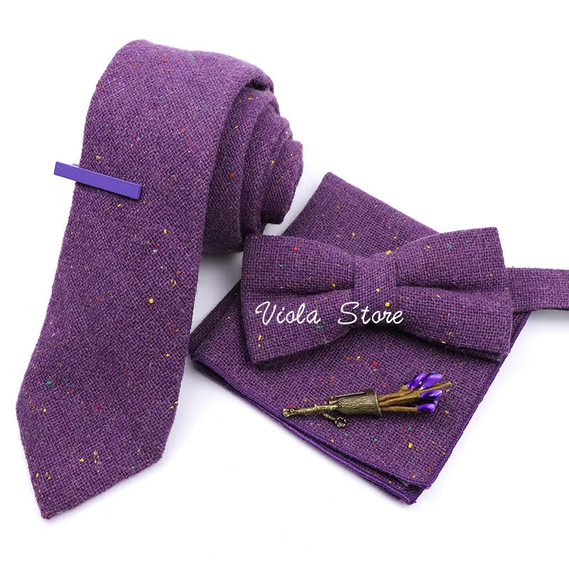 Top 50 Wool Soft 7cm Tie Bowtie Hankie