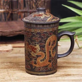 Handmade Yixing Dragon/Beauty Purple Clay Tea Mug with