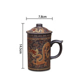 Handmade Yixing Dragon/Beauty Purple Clay Tea Mug with