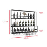 Hanging Wine Rack Wall Mounted Led Lights Black