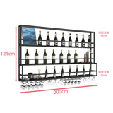 Hanging Wine Rack Wall Mounted Led Lights Black