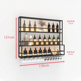 Hanging Wine Rack Wall Mounted Led Lights Black