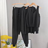 GIGOGOU Spring Autumn 3 Piece Women Cardigan Tracksuits