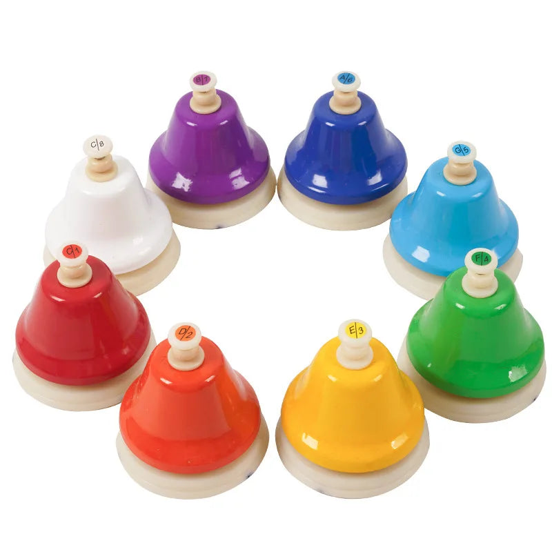 8-Note Hand Bell Children Music Toy Rainbow Percussion