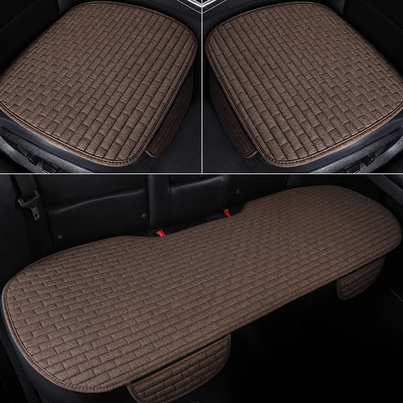 Car seat cover front/Rear Flax Seat Protect Cushion