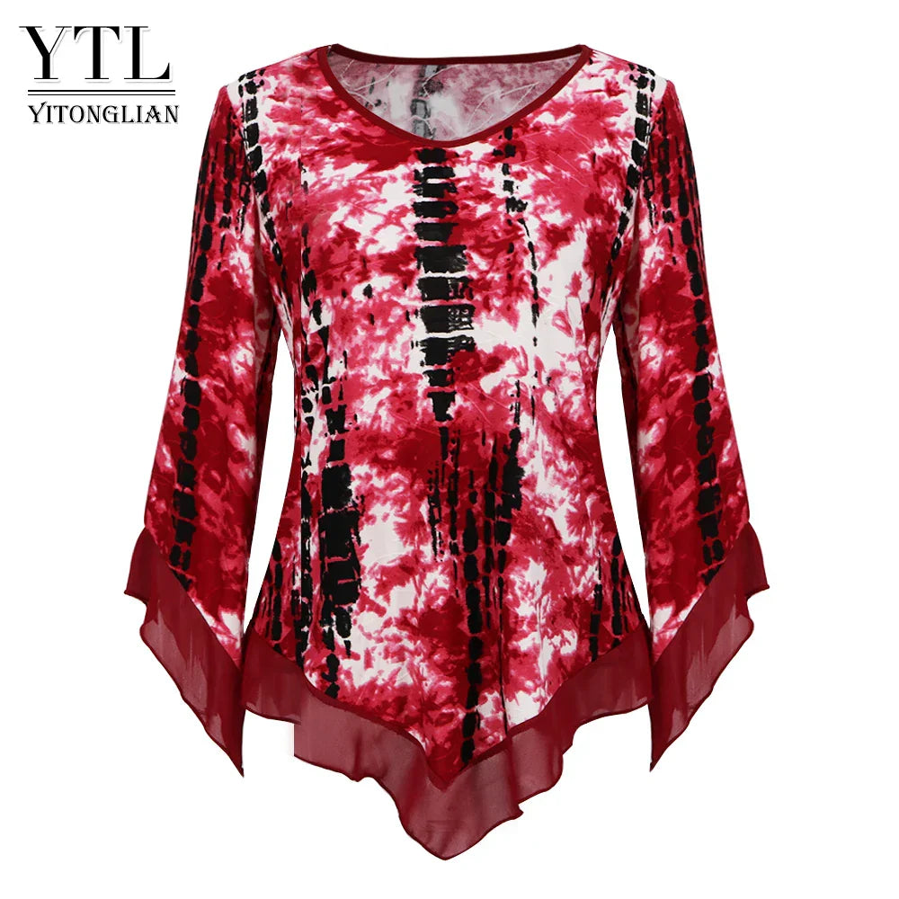 Yitonglian Trending Style Plus Size Women Blouse Summer