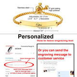 Personalize Baby Name Bracelet Figaro Chain Smooth Bangle