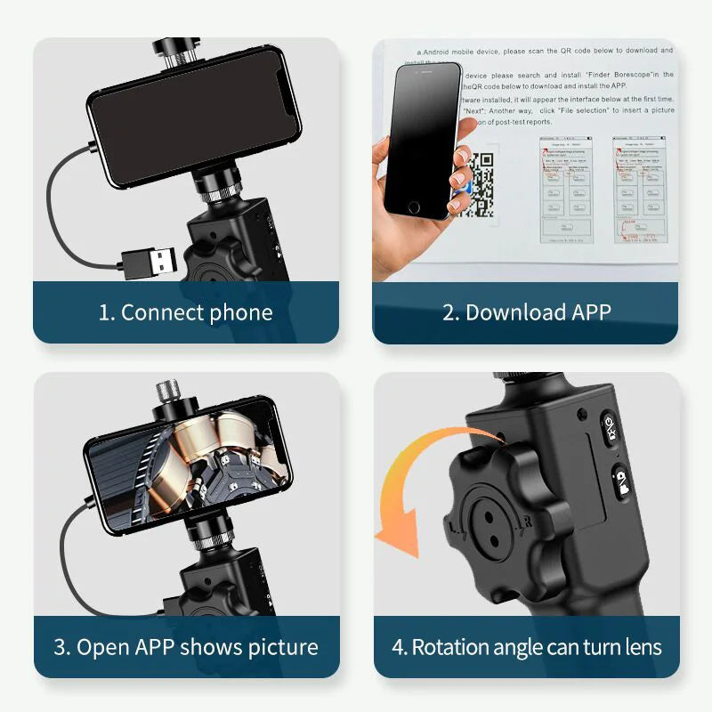 5.5MM/8.5MM 2.0MP 180 Degree Steering Industrial Borescope Endoscope