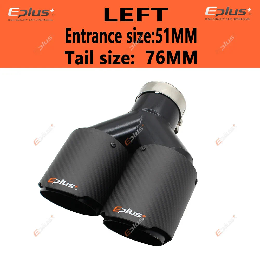 EPLUS Car Carbon Fiber Matte Muffler Tip Y