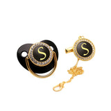 Black Gold Luxury Pacifier for Babies A-Z Name