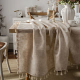 Cotton Linen Table Cloth Tassel Rectangular Tablecloth for Dining Table Coffee Tea Table Cover Wedding Easter Decoration 2023식탁보