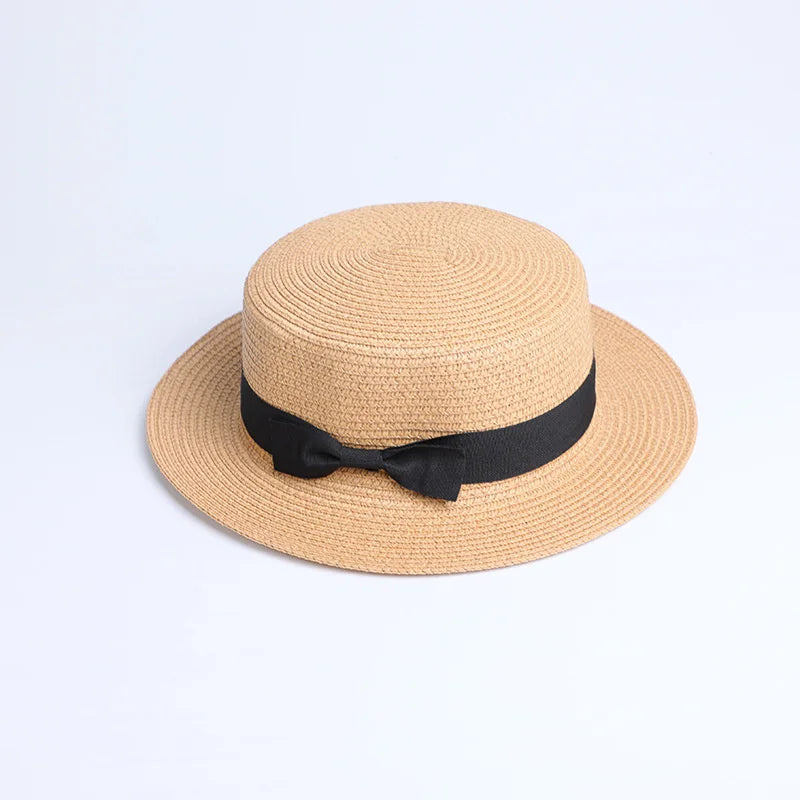 2019 Parent-child wholesale sun flat straw hat boater