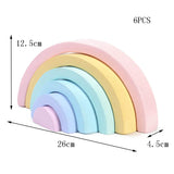 Kids Wooden Toy Montessori Rainbow Building Blocks DIY
