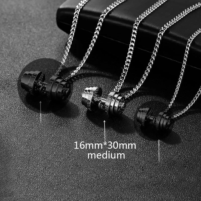 dumbbel necklace male Couple necklace pendant stainless steel