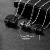 dumbbel necklace male Couple necklace pendant stainless steel