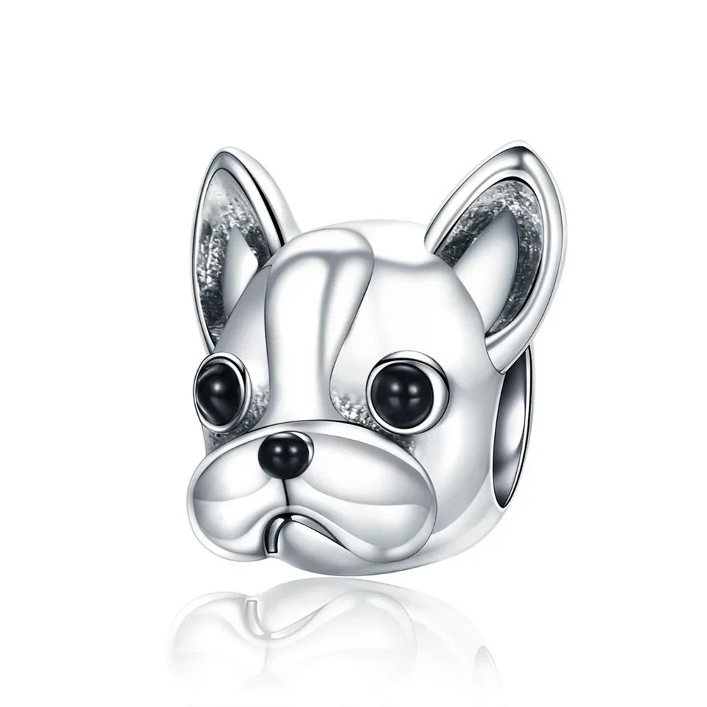 BISAER Alloy Dangle Beads Cup Bulldog Boy Girl