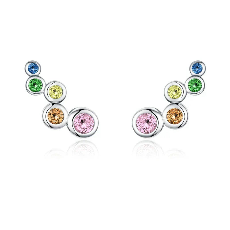 bamoer Shiny Bubble Long Stud Earrings for Women