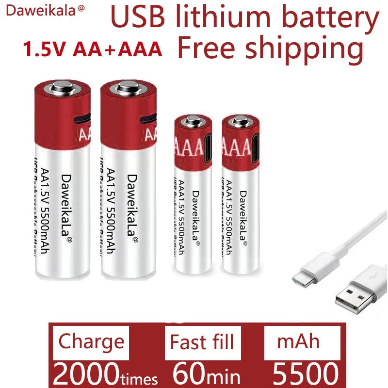 AA + AAA 2021 new large capacity 5500mah