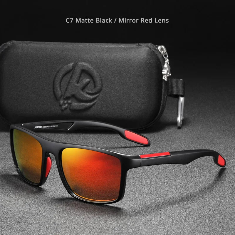 KDEAM Rectangular Ultra Light TR90 Sunglasses Men Polarized