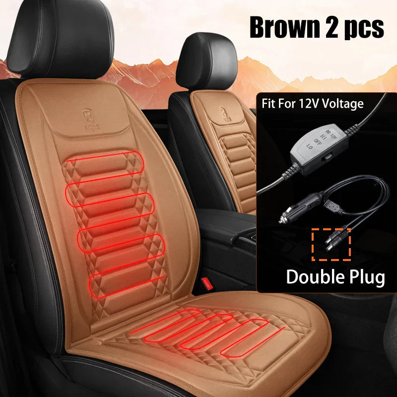 1/2pcs Winter Heated Car Seat Cover 12V Heating