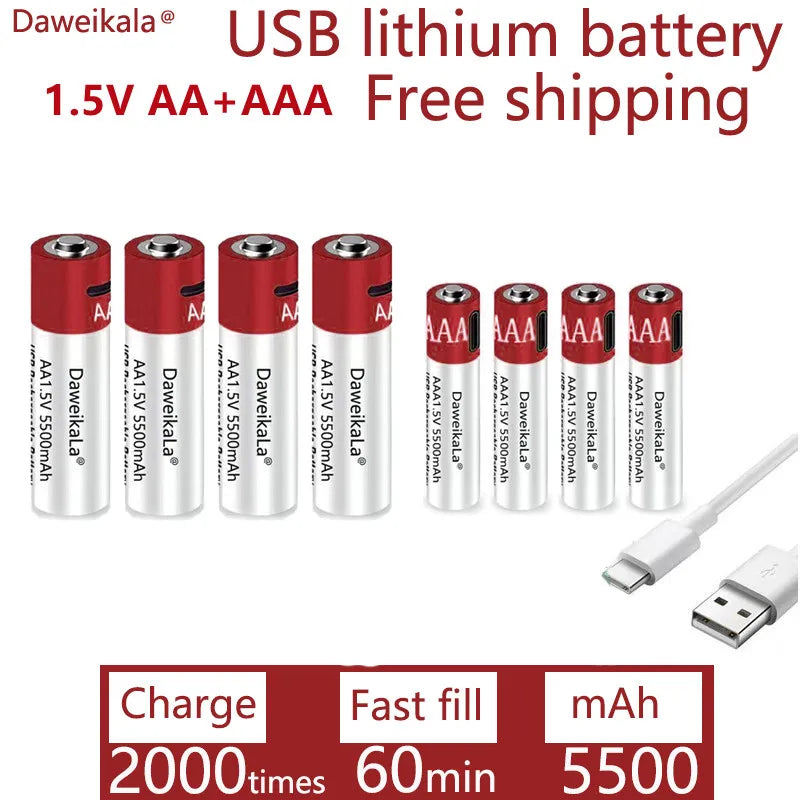 AA + AAA 2021 new large capacity 5500mah