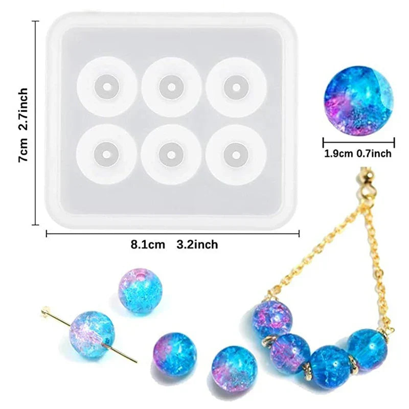 Round Square Faceted & Oval Beads Silicone Casting
