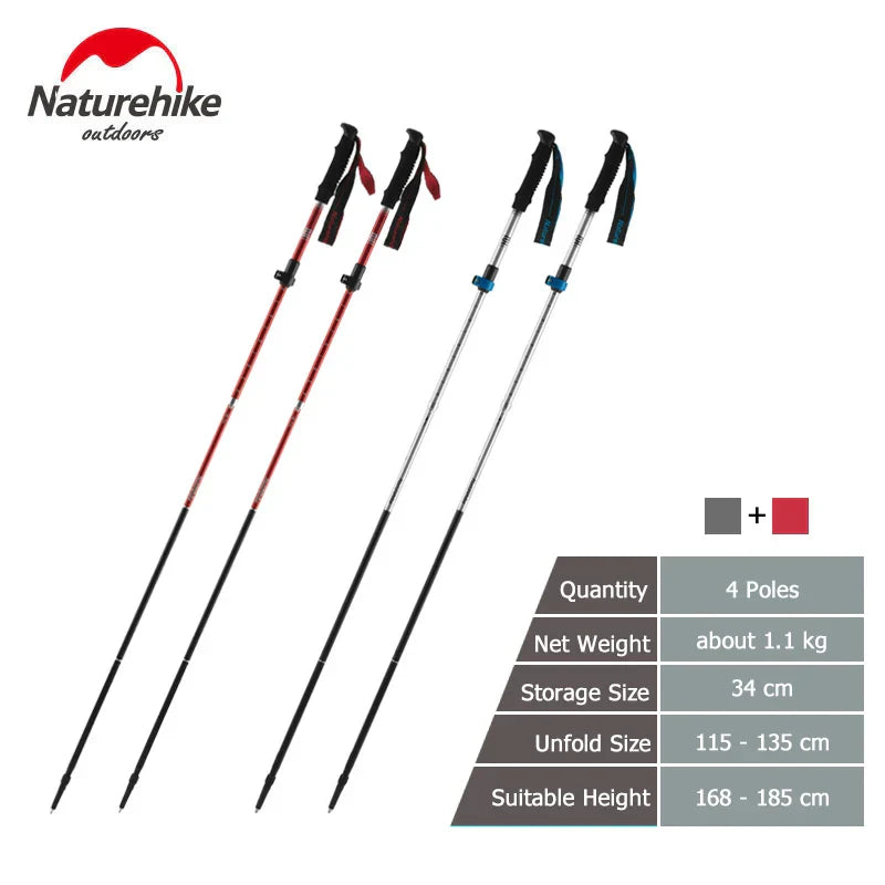 Naturehike Trekking Pole ST09 Folding Hiking Stick Ultralight