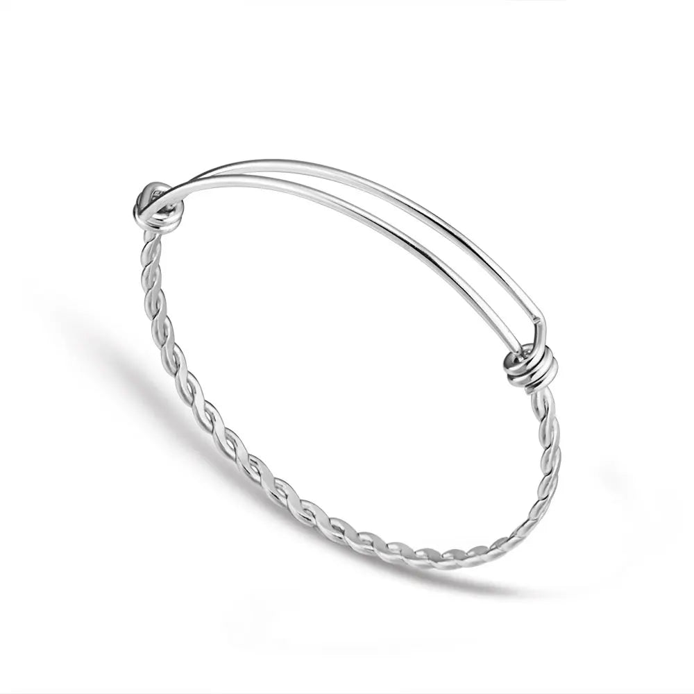 20pcs/lot 316 Stainless Steel DIY Charm Bangle 50-65mm