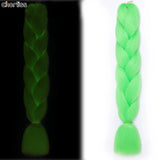 24" 100g Glowing Fluorescent Green Jumbo Braids