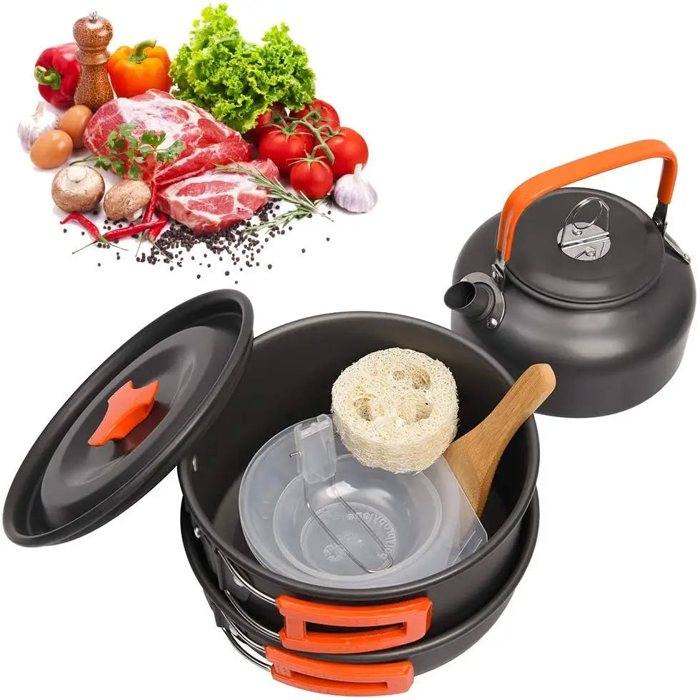 Camping Cookware Kit Outdoor Aluminum Cooking Set Water