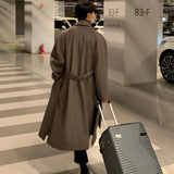 IEFB Korean Trend Men's Loose Casual Single-breasted Overcoat