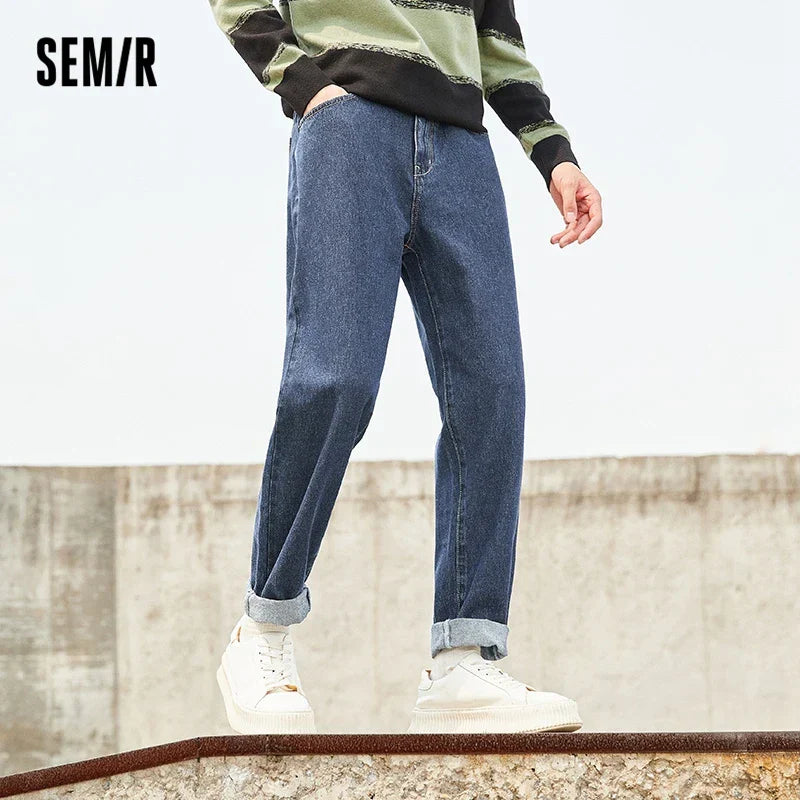 SEMIR Jeans Men Solid Retro Hong Kong Style