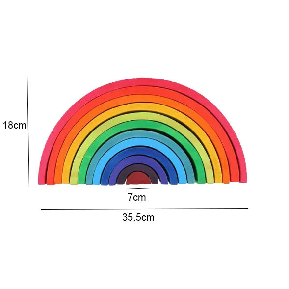 Wooden Rainbow Block Wood Stacking Toys Grimms Rainbow