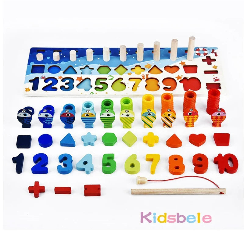 Kids Montessori Math Toys For Toddlers Educational Wooden