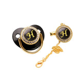 Black Gold Luxury Pacifier for Babies A-Z Name