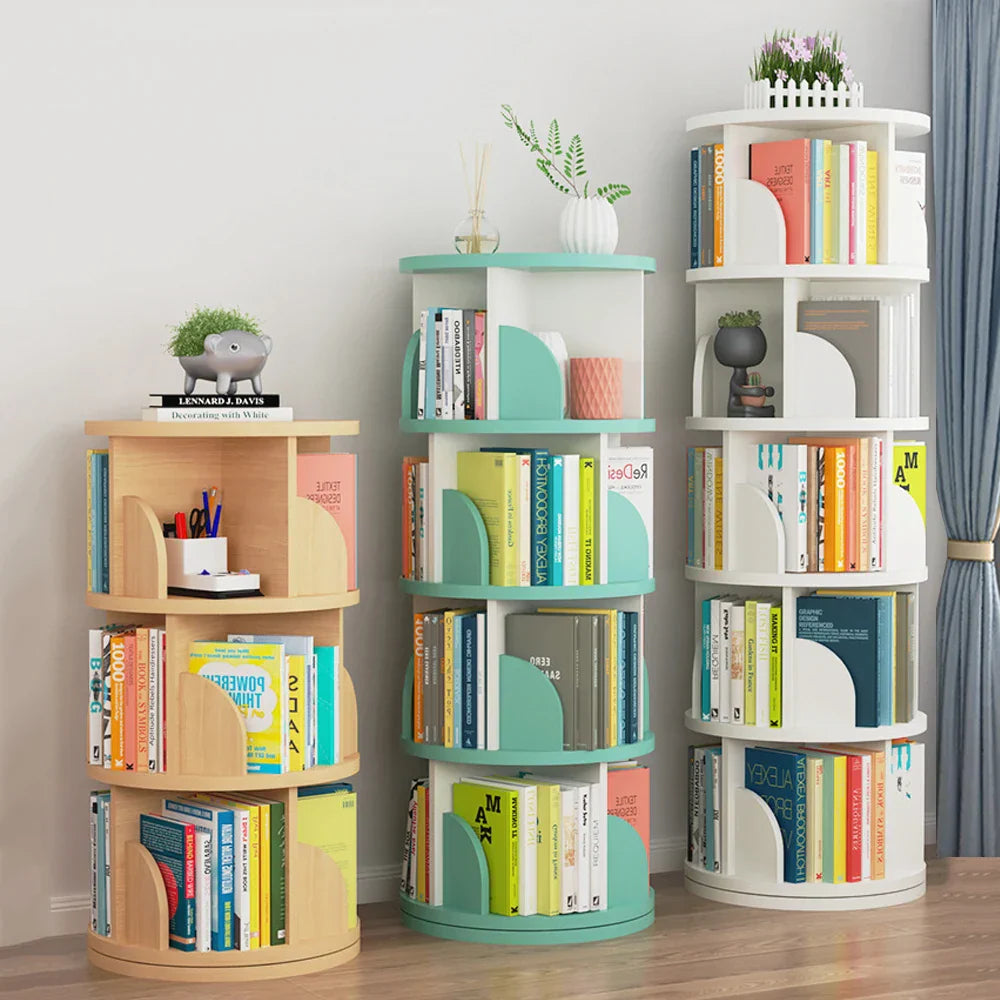 360° Rotating Children's Bookshelf with 6 Shelves