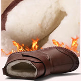 2024 New Women's Real Leather Ankle Boots Thick