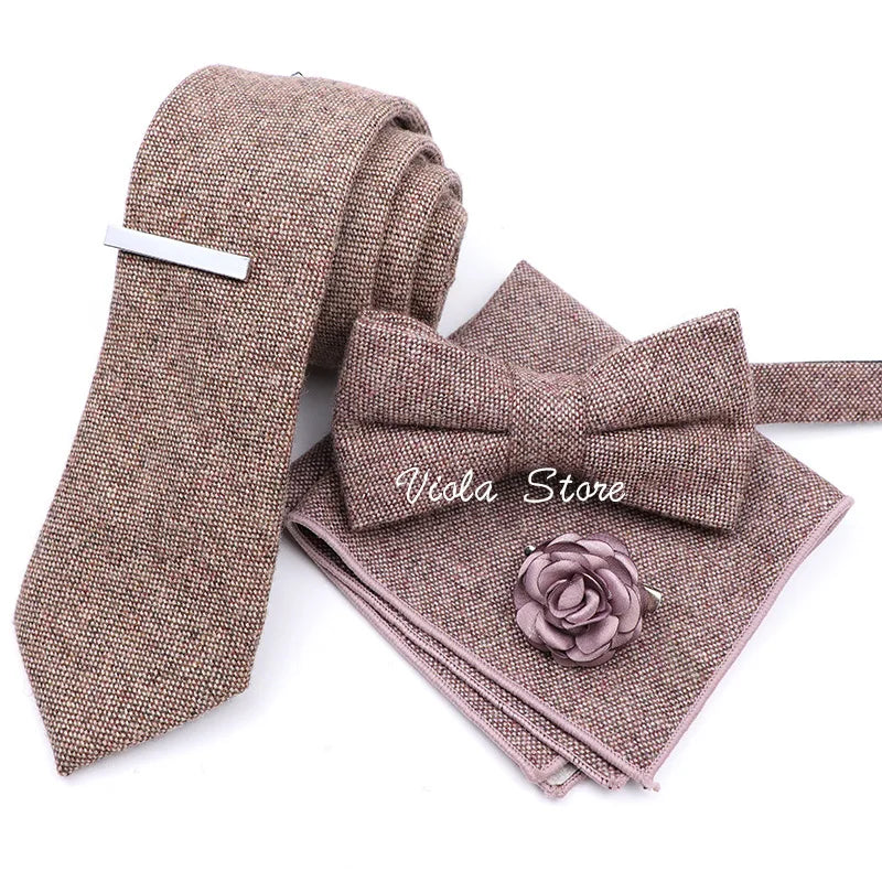 Top 50 Wool Soft 7cm Tie Bowtie Hankie