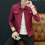 2022 New Mens Denim Jacket Slim Fit Fashion