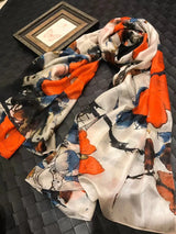 White Silk Scarf Women Scarves Bufandas Summer Beach